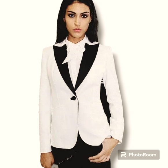 Robert Cavalli H&M Limited Edition Cream Black Blazer - Picture 1 of 9